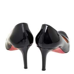 Pre Owned Christian Louboutin Black Patent Leather Leather Simple Pumps Size 39