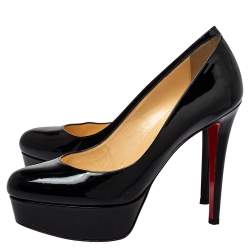 Pre Owned Christian Louboutin Black Patent Leather Bianca Pumps Size 38