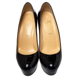 Pre Owned Christian Louboutin Black Patent Leather Bianca Pumps Size 38