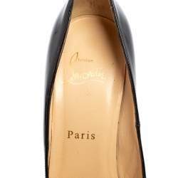 مملوكة مسبقًا Christian Louboutin Black Patent Leather Bianca Platform Pumps Size 37.5