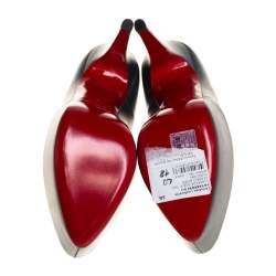 Pre Owned حذاء كعب عالي كريستيان لوبوتان نعل سميك دافوديل جلد رمادي داكن مقاس 38