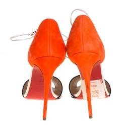 Pre Owned Christian Louboutin Two Tone Patent Leather and Suede Mayerling Sandals Size 39.5