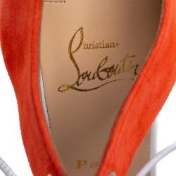 Pre Owned Christian Louboutin Two Tone Patent Leather and Suede Mayerling Sandals Size 39.5
