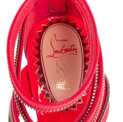 Christian Louboutin Neon Pink Fabric And Leather Unzip Booties Size 36.5