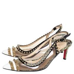 Pre Owned Christian Louboutin Multicolor PVC And Patent Leather Manovra Pumps Size 39