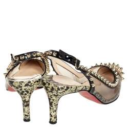 Pre Owned Christian Louboutin Multicolor PVC And Patent Leather Manovra Pumps Size 39