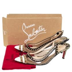 Pre Owned Christian Louboutin Multicolor PVC And Patent Leather Manovra Pumps Size 39
