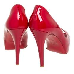 Pre Owned Christian Louboutin  Patent Leather New Prive Pumps Size 38