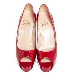 Pre Owned Christian Louboutin  Patent Leather New Prive Pumps Size 38