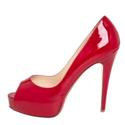 Pre Owned Christian Louboutin  Patent Leather New Prive Pumps Size 38
