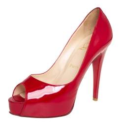 Pre Owned Christian Louboutin  Patent Leather New Prive Pumps Size 38