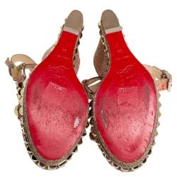 Pre Owned Christian Louboutin Multicolor Cork Cataclou Wedge Sandals Size 38