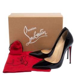 Pre Owned Christian Louboutin Black Patent Leather So Kate Pumps Size 38