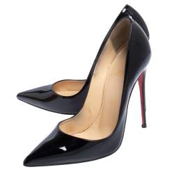 Pre Owned Christian Louboutin Black Patent Leather So Kate Pumps Size 38