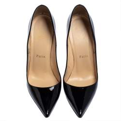 Pre Owned Christian Louboutin Black Patent Leather So Kate Pumps Size 38