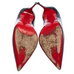 Pre Owned Christian Louboutin Black Patent Leather So Kate Pumps Size 38