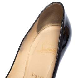 Pre Owned Christian Louboutin Black Patent Leather So Kate Pumps Size 38