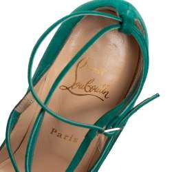 Pre Owned Christian Louboutin Green Suede Talitha Pumps Size 37