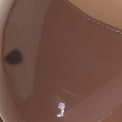 Pre Owned Christian Louboutin Beige Patent Leather Bianca Pumps Size 37.5