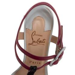 Pre Owned صندل كريستيان لوبوتان جلد غليتر ثلاثي اللون بحزام للكاحل مقاس 35