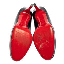 Pre Owned Christian Louboutin Black Leather New Simple Pumps 35.5