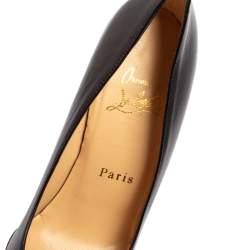 Pre Owned Christian Louboutin Black Leather New Simple Pumps 35.5