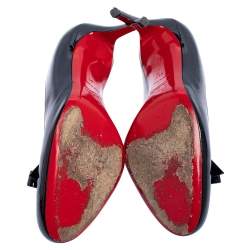 Pre Owned Christian Louboutin Black Patent Leather Simplenodo Bow Pumps Size 41