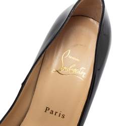 Pre Owned Christian Louboutin Black Patent Leather Bianca Platform Pumps Size 37