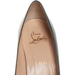 Pre Owned Christian Louboutin Green Patent Leather Hortensia Crystal Bow Pumps Size 38