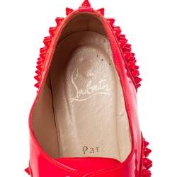 Pre Owned Christian Louboutin Pink Sime Patent Leather Freddy Oxfords Size 39.5