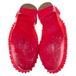 Pre Owned Christian Louboutin Pink Sime Patent Leather Freddy Oxfords Size 39.5