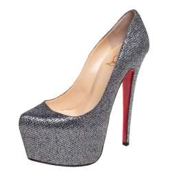 Christian Louboutin Silver Glitter Daffodile Pumps Size 36.5 
