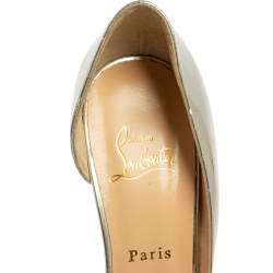 Pre Owned Christian Louboutin Silver  Leather Iriza  Pumps Size 41