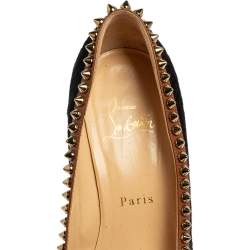 Pre Owned Christian Louboutin Multicolor Leather And Suede Malabar Hill Pumps Size 37.5