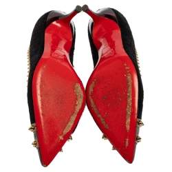 Pre Owned Christian Louboutin Multicolor Leather And Suede Malabar Hill Pumps Size 37.5