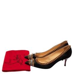 Pre Owned Christian Louboutin Multicolor Leather And Suede Malabar Hill Pumps Size 37.5
