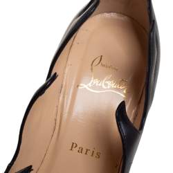 مملوكة مسبقًا حذاء كعب عالي كريستيان لوبوتان أولافاج فلام جلد أسود بمقدمة مدببة مقاس 36.5