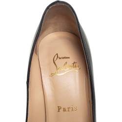 Pre Owned Christian Louboutin Black Leather Daffodile Platform Pumps Size 36