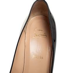 Pre Owned Christian Louboutin Black Patent Leather Pigalle Pointed Toe Pumps Size 38.5