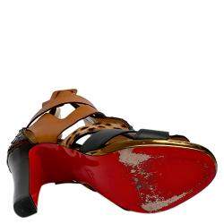 Pre Owned Christian Louboutin Multicolor Leather Keny Sandals Size EU 38.5