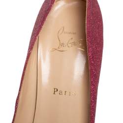 Pre Owned Christian Louboutin Pink Glitter Fifi Pumps Size 39