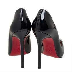Pre Owned Christian Louboutin Black Patent Leather Pigalle Pointed Toe Pumps Size 38