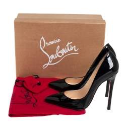 Pre Owned Christian Louboutin Black Patent Leather Pigalle Pointed Toe Pumps Size 38
