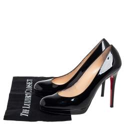 Pre Owned Christian Louboutin Black Patent Leather New Simple Pumps Size 38.5