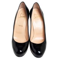 Pre Owned Christian Louboutin Black Patent Leather New Simple Pumps Size 38.5