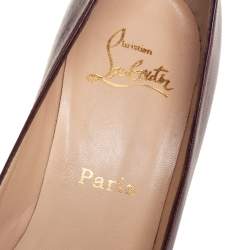Pre Owned Christian Louboutin Burgundy Leather New Simple Pumps Size 38