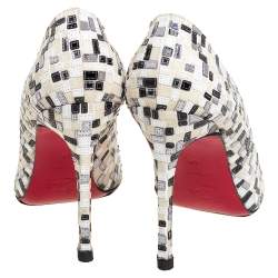 Pre Owned Christian Louboutin Multicolor Mosaic Fabric Fifi Pumps Size 40