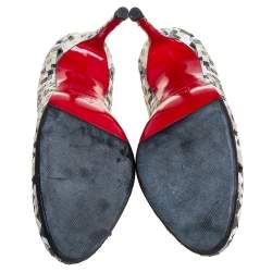 Pre Owned Christian Louboutin Multicolor Mosaic Fabric Fifi Pumps Size 40