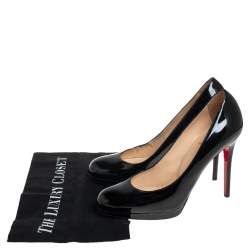 Pre Owned Christian Louboutin Black Patent Leather New Simple Pumps Size 39.5