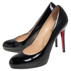 Pre Owned Christian Louboutin Black Patent Leather New Simple Pumps Size 39.5